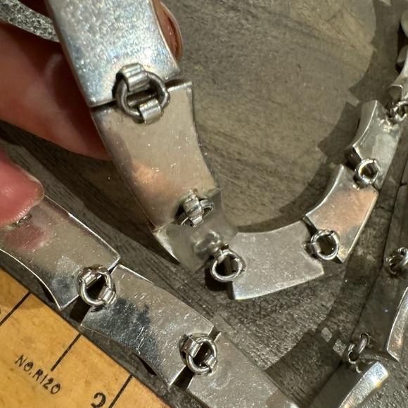 925 Signed by Artist very heavy made in Mexico vintage necklace - Picture 7 of 12